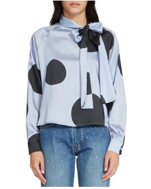 Silvian Heach Blaue Polka Dot Oversized Bluse