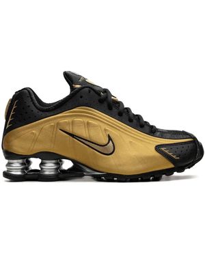 Nike Fitness ,Geel ,Leer Shox R4 Sneakers - Zwart