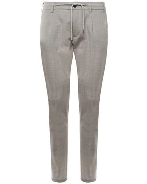 Eleventy Graue stretch-wollhose