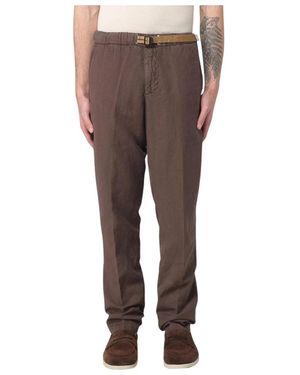 White Sand Straight Trousers - Brown