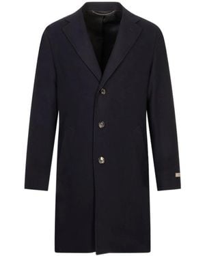 Canali Single-Breasted Coats - Blue