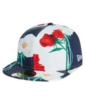 KENZO Accessoires ,Veelkleurig ,Polyester Floral Print Baseball Cap - Blauw