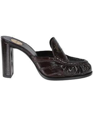 Saint Laurent Heeled Mules - Negro
