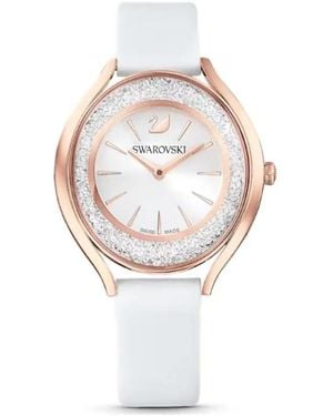 Swarovski Accessoires ,Wit ,Leer Horloges - Metallic