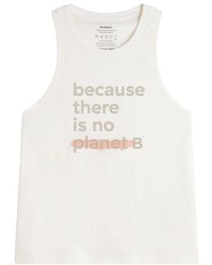 Ecoalf Tops ,Wit ,Mouwloze Underlinedalf T-Shirt