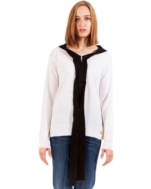 Love Moschino Weißer Wollpullover Mit Langen Ärmeln