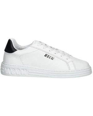 MSGM Schoenen ,Wit ,Leer Platform Leren Sneakers