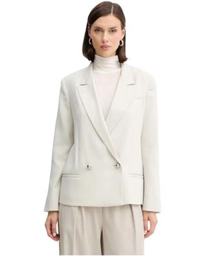 ARMANI EXCHANGE Jassen ,Polyester Dubbelrijige Blazer - Naturel