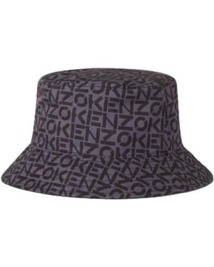 KENZO Reversible Bucket Hat Repeat - Blau