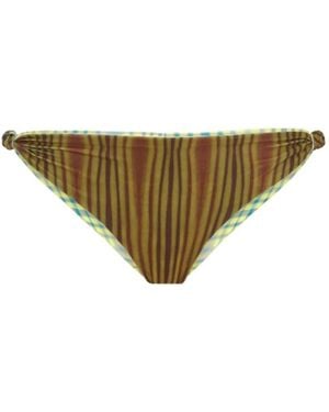 Oas Badmode ,Veelkleurig ,Polyester Tree Lines Onda Bikini Broekje - Naturel