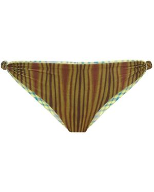 Oas Badmode ,Veelkleurig ,Polyester Tree Lines Onda Bikini Broekje - Naturel