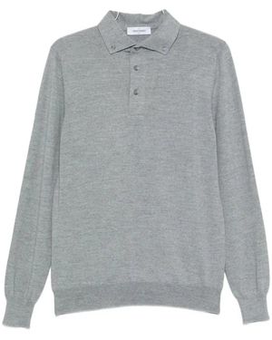 Gran Sasso Polo Met Lange Mouwen En Knoopjes - Grijs