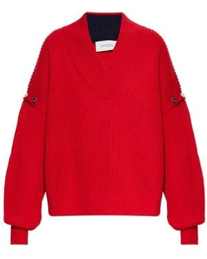 Sportmax V-Neck Knitwear - Red