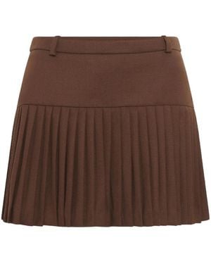 Marine Serre Plissierter Minirock - Braun