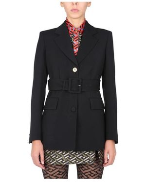Versace Tooth Revers Singlebreas - Zwart