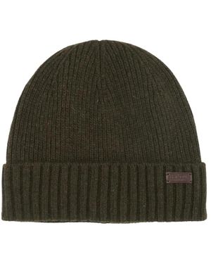 Barbour Groene Beanie Muts Met Fleecevoering