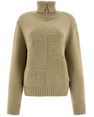 Burberry Grüne Strickware Aw24 Ritterdesign