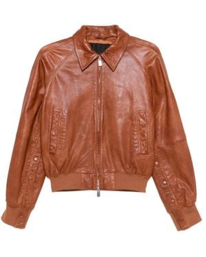 Pinko Leather Jackets - Brown