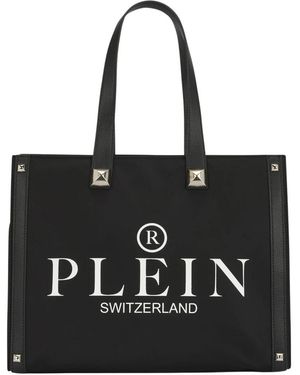 Philipp Plein Tassen ,Zwart ,Nylon Nylon Tote Bag Studs