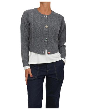 Liu Jo Wollcardigan Mit Schmuckknöpfen - Grau