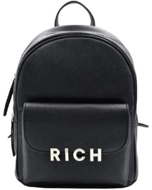 John Richmond Zaino nero da con logo argento