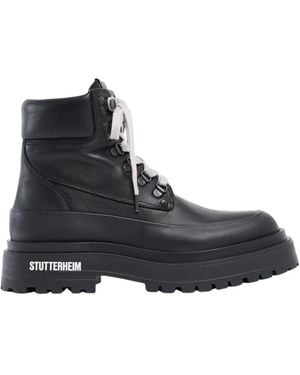 Stutterheim Lace-Up Boots - Negro