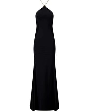 Danamé Ximena Maxikleid Mit Schlitz - Schwarz