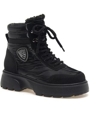 Blauer Lace-Up Boots - Black