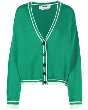 MSGM Grüner woll-kaschmir-cardigan