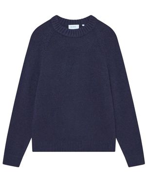 Les Deux Gestructureerde Crewneck Gebreid - Blauw