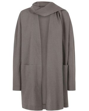 Cortana Graue wolljacke mit integriertem schal