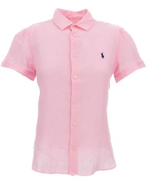 Polo Ralph Lauren Custom Fit Linnen Overhemd - Roze