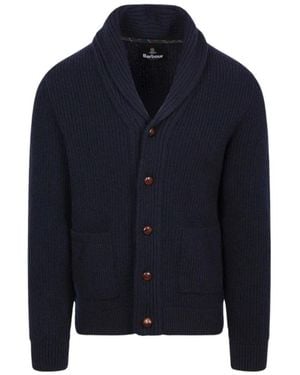 Barbour Hartland Woll Cardigan - Blau