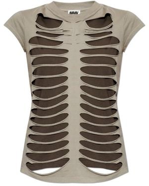 AVAVAV Tier Cut-Out Double Layer T-Shirt - Groen