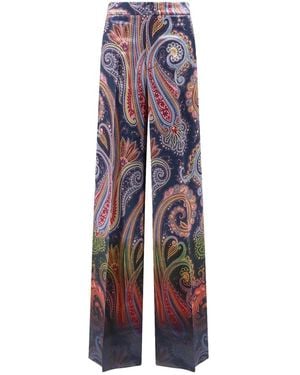 Etro Wijde Broek Met Paisleyprint - Paars