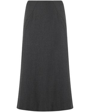 Alberta Ferretti Rokken ,Grijs ,Wol Elegante Midi Rok