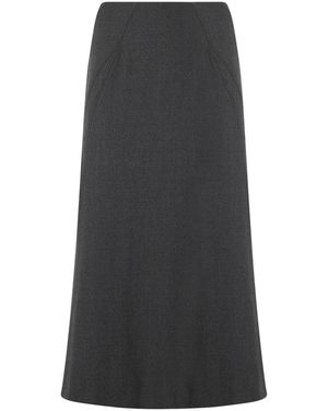 Alberta Ferretti Rokken ,Grijs ,Wol Elegante Midi Rok