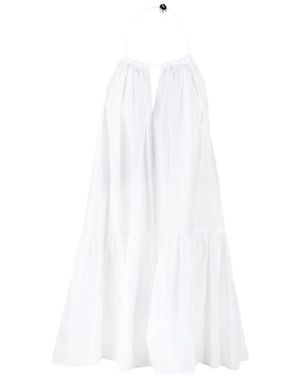 Patrizia Pepe Baumwoll Rückenfreies Kleid - Weiß