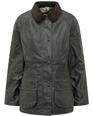 Barbour Jassen ,Groen ,Katoen Beadnell Wax Jacket - Grijs