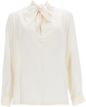 Max Mara Badia Silk Charmeuse Blouse - Wit