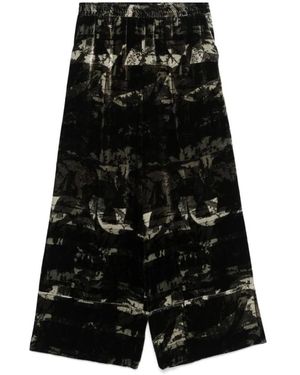 Pierre Louis Mascia Wijde Velvet Broek - Zwart