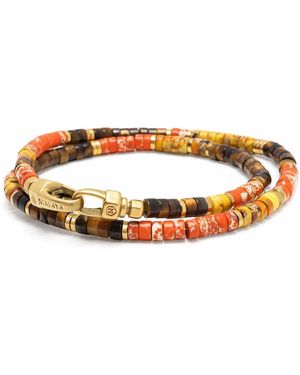 Nialaya Jasper &Amp; Tiger Eye Heishi Wrap Bracelet - Metallic
