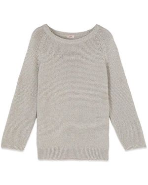 Oltre Lurex Strickpullover - Grau