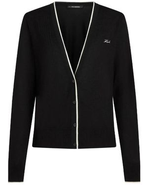 KARL LAGERFELD Essentiële Merino Wol Vest - Zwart