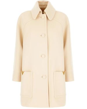 Valentino Garavani Single-Breasted Coats - Neutre