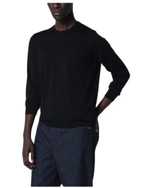 Drumohr Pullover Mit Rundhalsausschnitt Und Feinem Strick - Schwarz