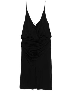 IRO Helya Split V-Neck Midi Dress - Black