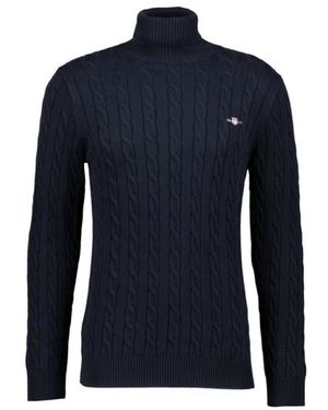 GANT Stilvolles Cotton Cable Turtle Neck - Blau