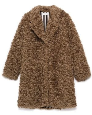 Maliparmi Jassen ,Polyester Shirling Lovers Overcoat - Bruin