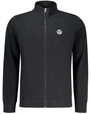 North Sails Hoodies & Sweatvesten ,Zwart ,Katoen Sweatshirt Met Lange Mouwen